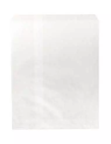 1000 sacs plats sans soufflets kraft blanc 19 x 25 cm
