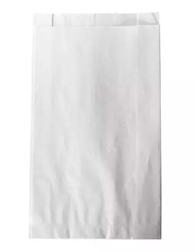1000 Sachets à soufflets en papier kraft blanc 12 + 9 x 21 cm
