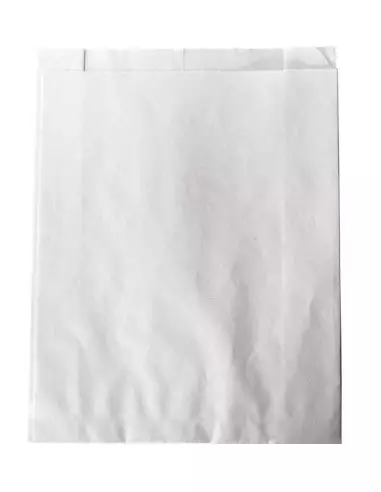 Sachets à soufflets en papier kraft blanc 30 + 7 x 38 cm