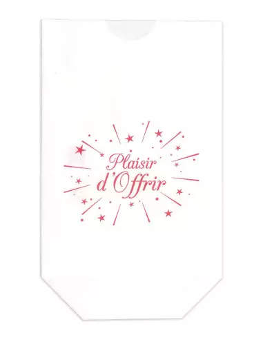 1000 petits sachets cadeau "Plaisir d'Offrir" 12 x 20 cm