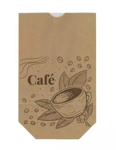 500 Sacs écornés n°8 kraft brun doublé ingraissable 500g de café