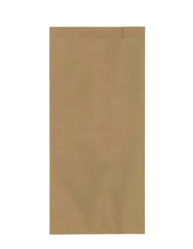 Sachets papier à soufflets kraft lisse 80g - 16 + 7,5 x 33 cm