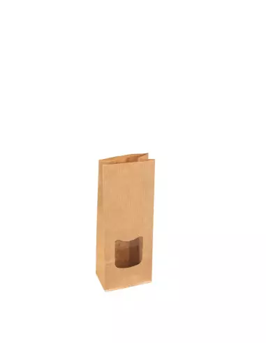 Sacs SOS kraft brun à fenêtre 8 + 5 x 21 cm