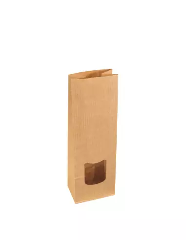 Sacs SOS kraft brun à fenêtre 9,5 + 6,5 x 29,5 cm