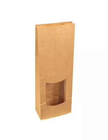 Sacs SOS kraft brun à fenêtre 13 + 7 x 36 cm