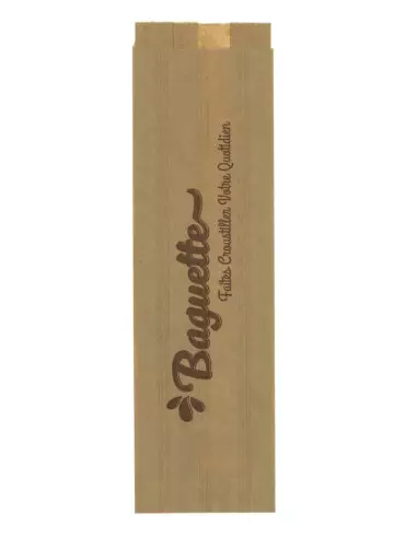 1000 sacs à baguette de pain kraft brun imprimés 10 + 6 x 34 cm