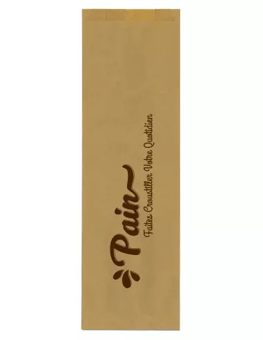 1000 sacs à pain kraft brun lisse 14 + 7 x 48 cm