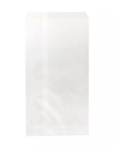 1000 sacs plats sans soufflets kraft blanc 8 x 16 cm